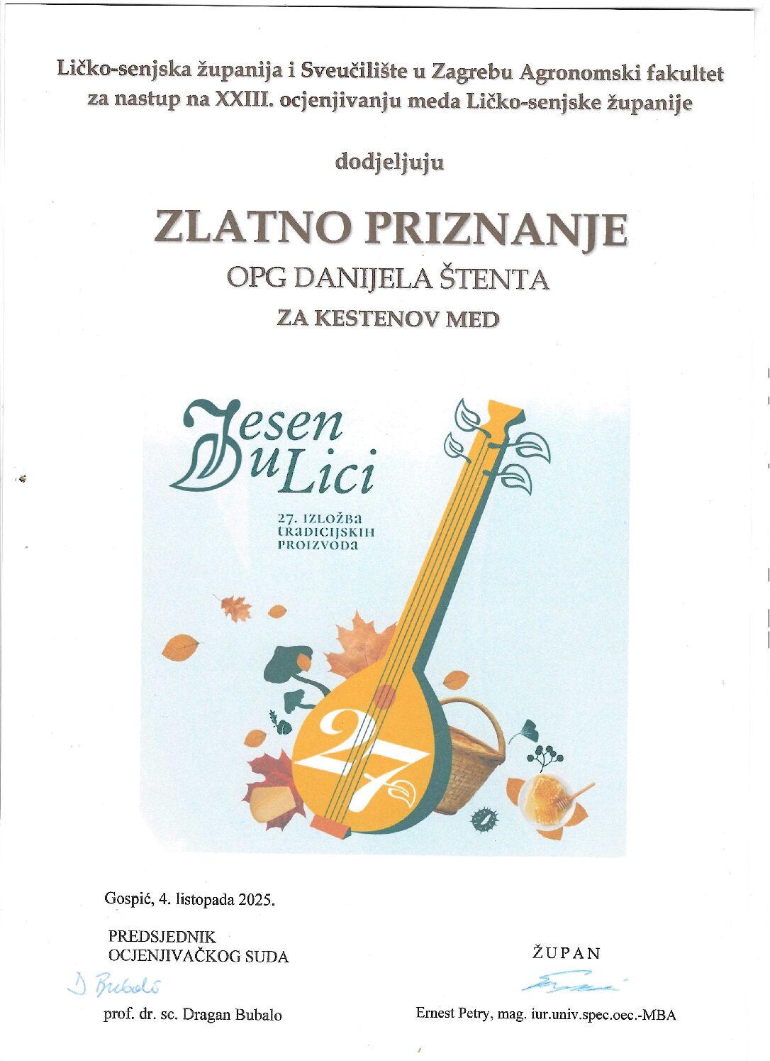 Zlato med jesen u lici